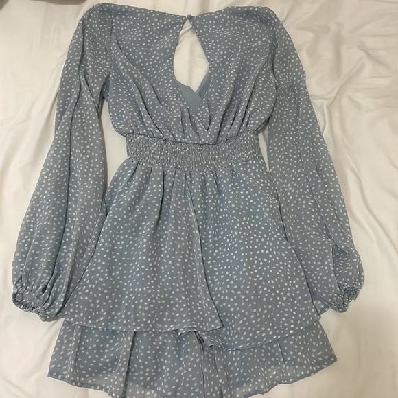 Blue Printed Romper - Picture 2 of 3